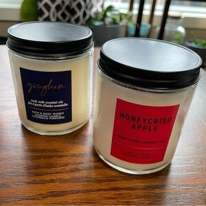 Bath & Body Works Single Wick Candles Gingham & Honeycrisp Apple New